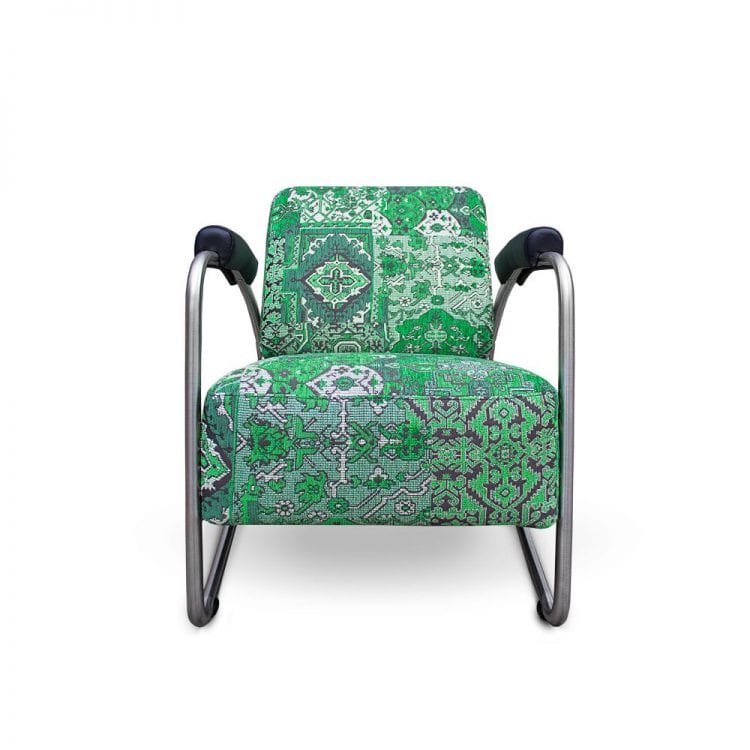 Eigentijdse Oosterse fauteuil Dyker 20 in stof Setenta groen