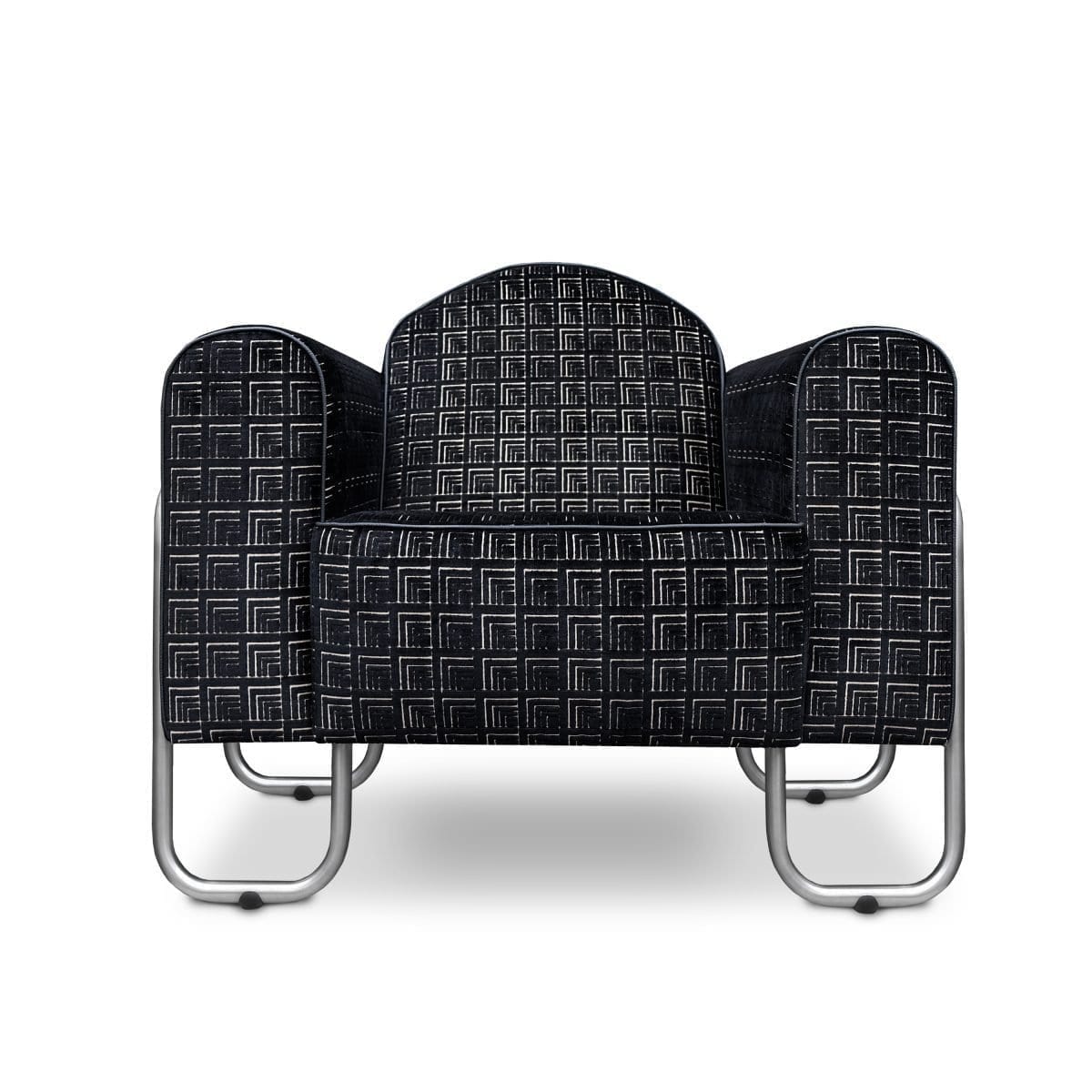 Comfortabele fauteuil Dyker 30 in de stof Frith noir van Designers Guild