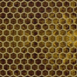 Meubelstof met fluwelen zeshoeken Manipur ochre van Designers Guild