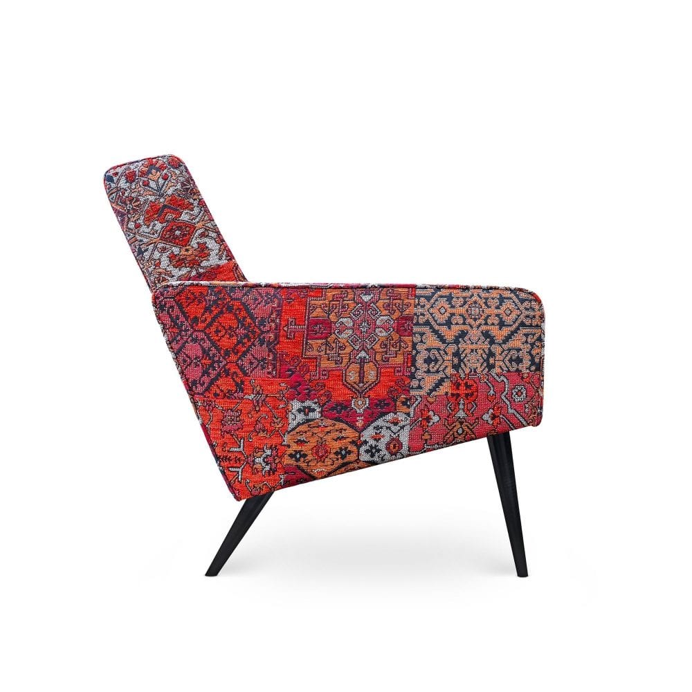 Scandinavische fauteuil Dyker 60 in de stof Setenta rood