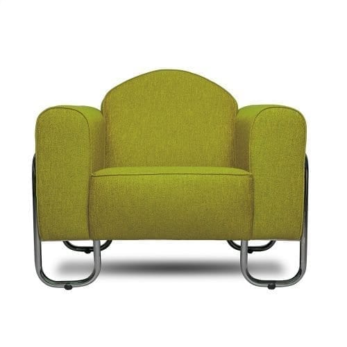 Buisframe fauteuil Dyker 30 in de limoengroene kleur Eriska lemongrass