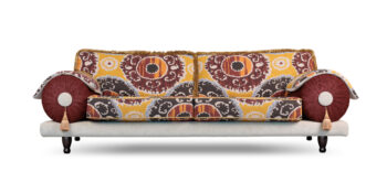 casablanca Suzani geel rood zwarte bank