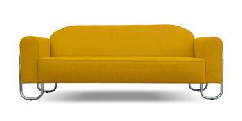 gele dyker 30 bank met een stof van keymer