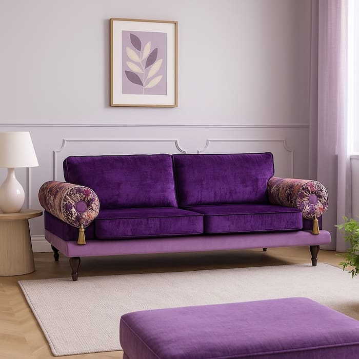 Welke kleur past bij een paars interieur Casablanca Zambelli in een paars interieur