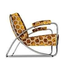 vintage chroombuis stoel dyker 20 goud manipur designers guild